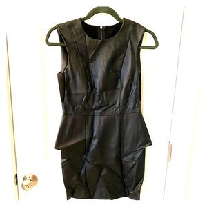 BCBGeneration Faux Leather Peplum Dress